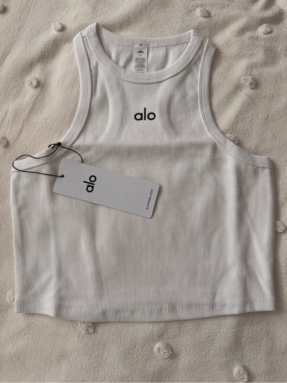 Alo Yoga Women White Ribbed Tank Top - Alo, brand new with tags - Picture 4 of 4